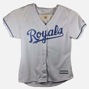 Majestic Royals MLB Genuine Merch Jersey Women's Size M White Eric Hosmer 35